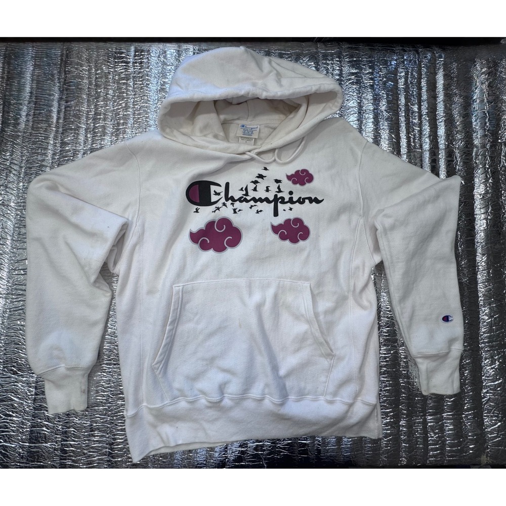 Champion Reverse Weave Naruto Itachi Uchiha Akatsuki Hoodie White Medium